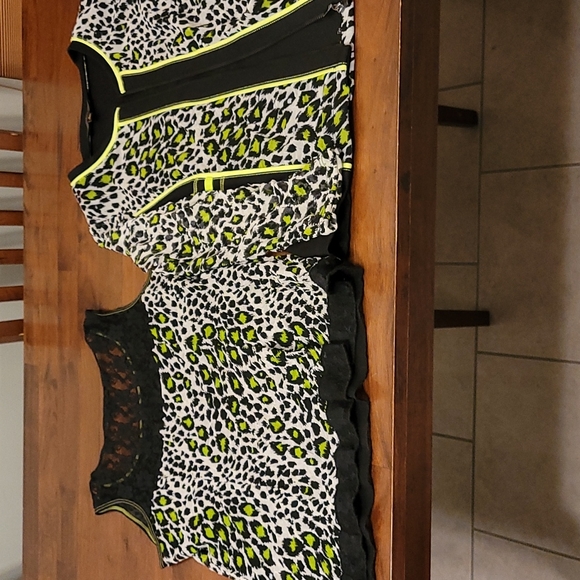Piccadilly Jacket and matching tank, size  Sm, animal print black, cream green - Picture 14 of 16